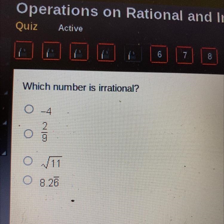 Which number is irrational?￼-example-1