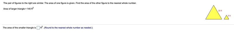 50 POINTS!!!! The pair of figures to the right are similar. The area of one figure-example-1