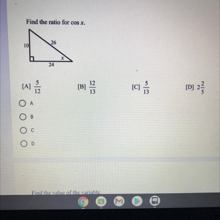 PLS HELP! find the ratio for cos x-example-1