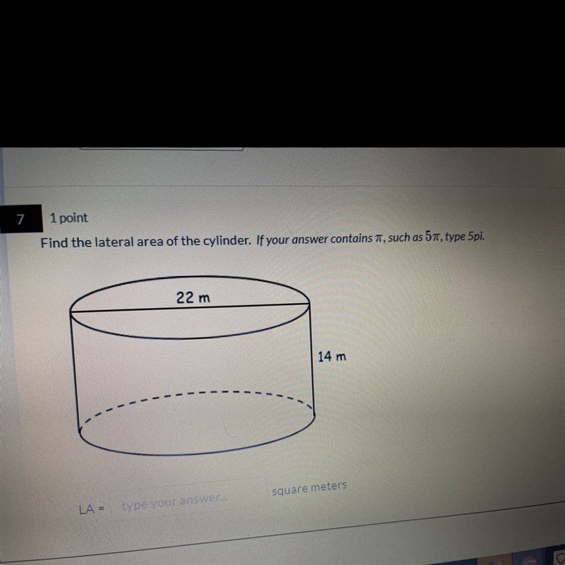 Find the lateral area of the cylinder-example-1