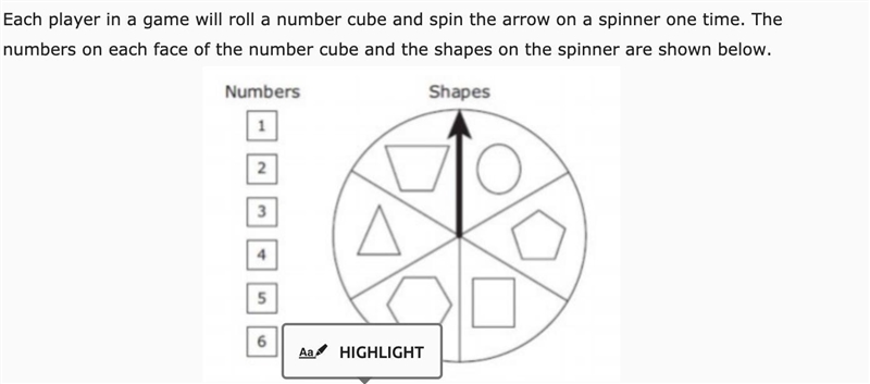 What is the probability of getting an odd number and a 4 sided shape on the spinner-example-1