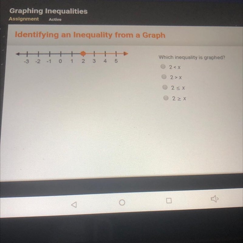 Which inequality is graphed? {Please Look at the Image , Then Summit Your answer}-example-1