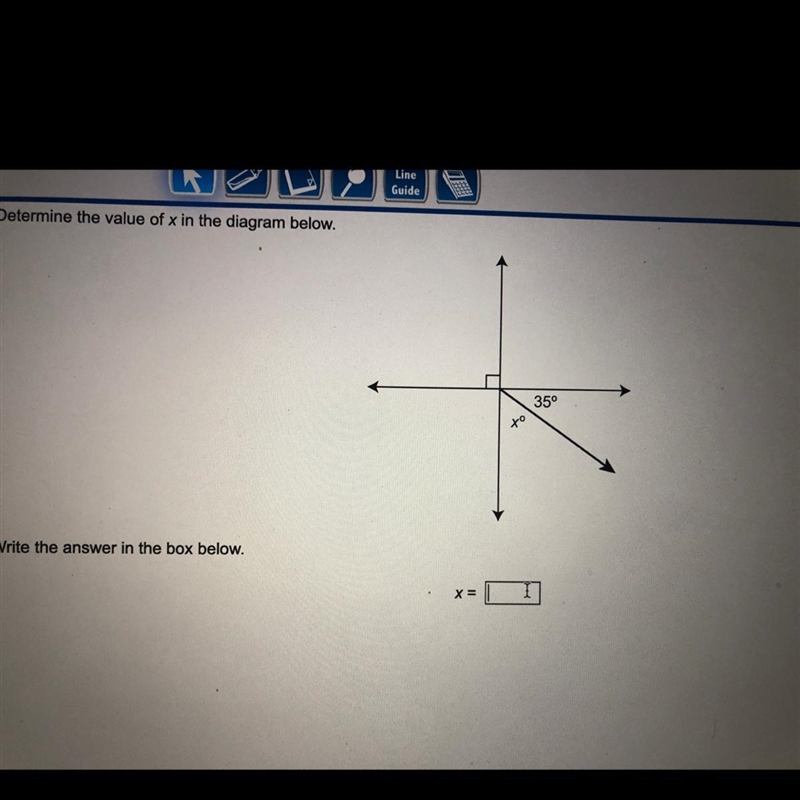 Determine the value of x in the diagram below.-example-1