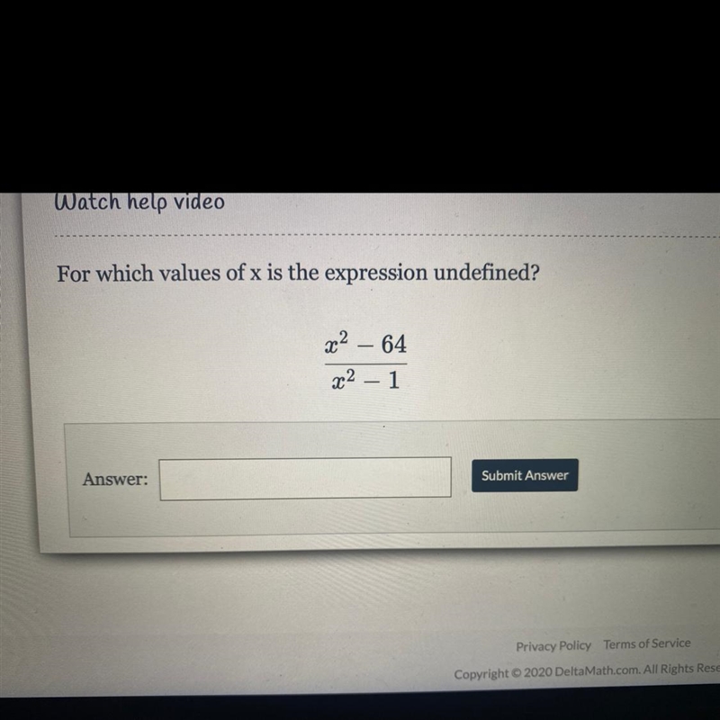 For which value of x is the expression undefined?-example-1