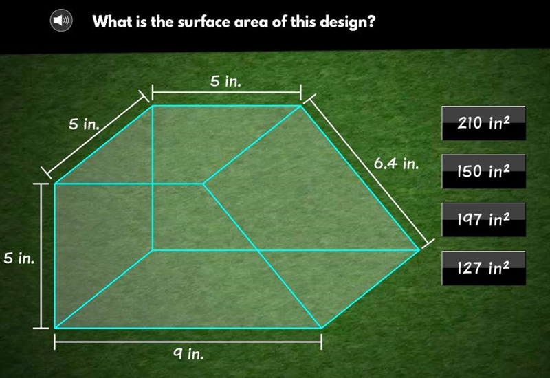 What is the surface area of this design ?-example-1