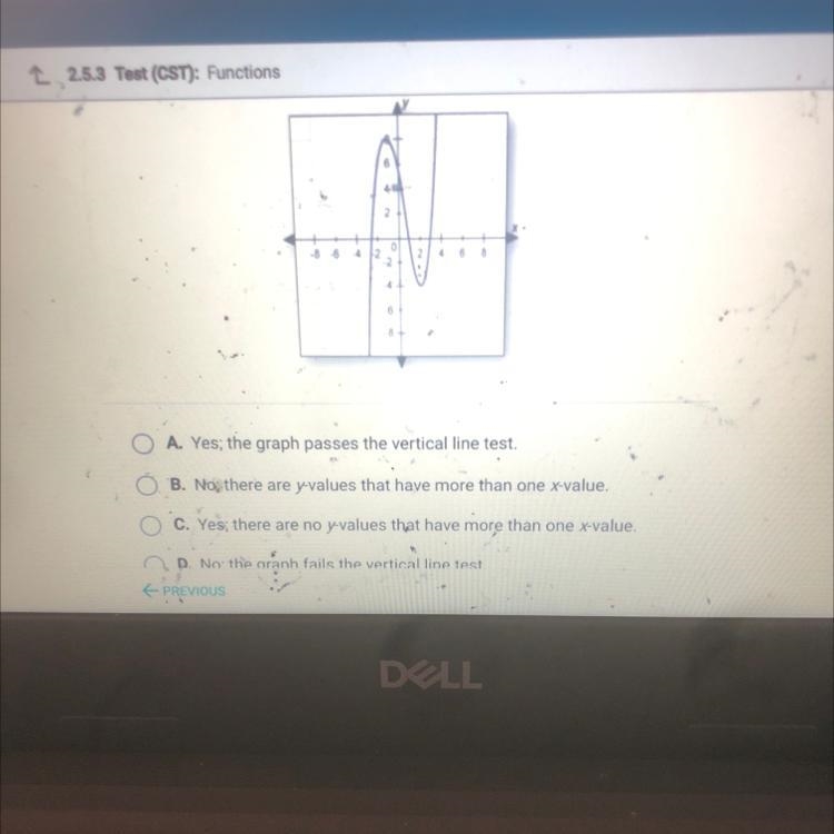 Does this graph show a function? Explain how you know.-example-1