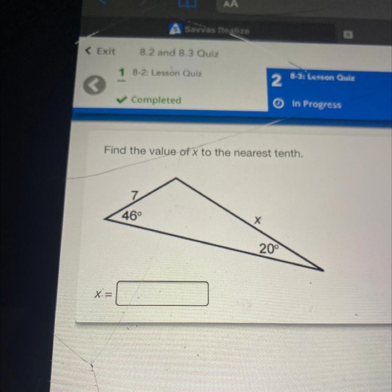 Find the value of x to the nearest tenth. Please help fast-example-1