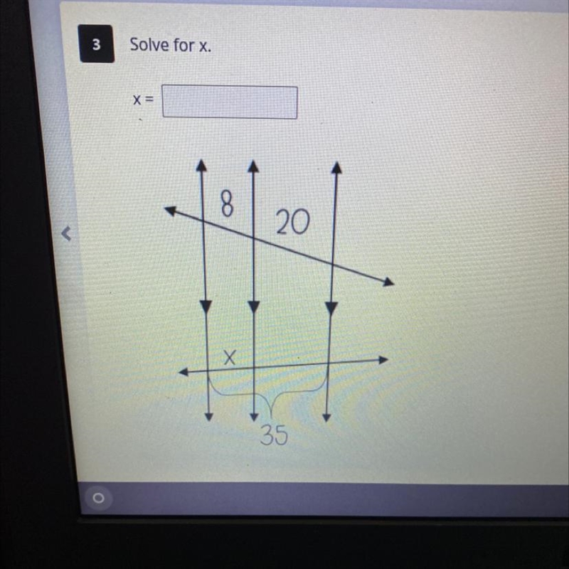 3 Solve for x. X = 8 20 35-example-1