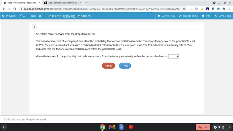 Given the test result, the probability that carbon emissions from the factory are-example-1