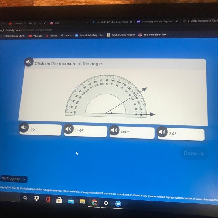 Click on the measure of the gangle.-example-1