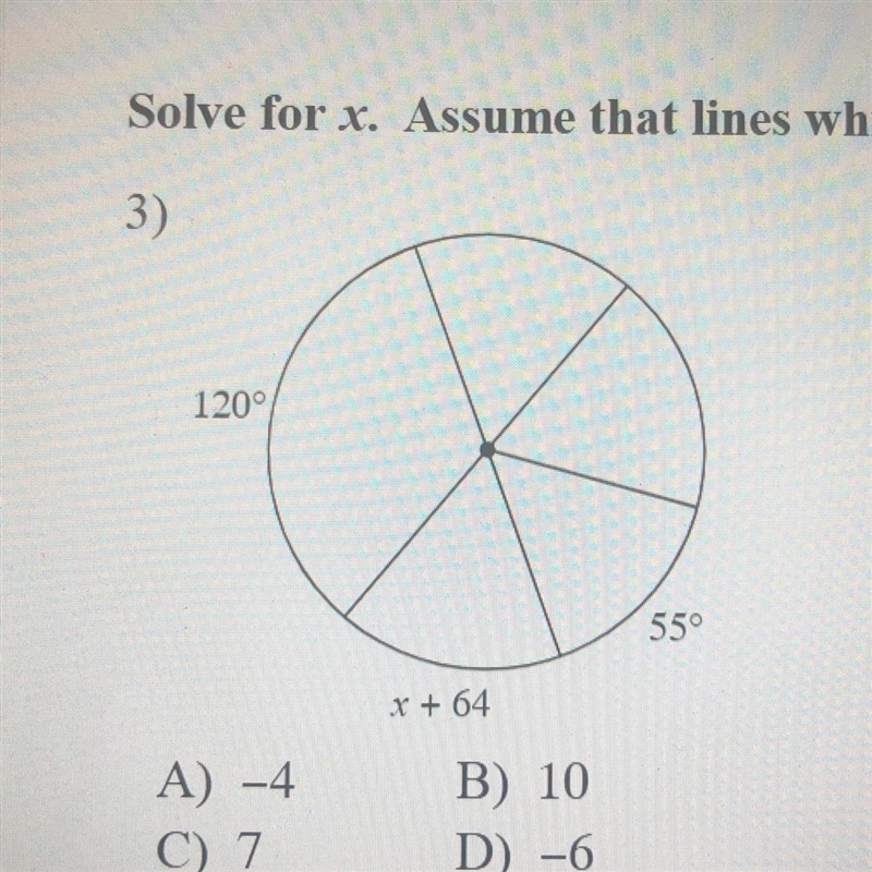 Please help!! Solve for x. Assume that lines which appear to be diameters are actual-example-1