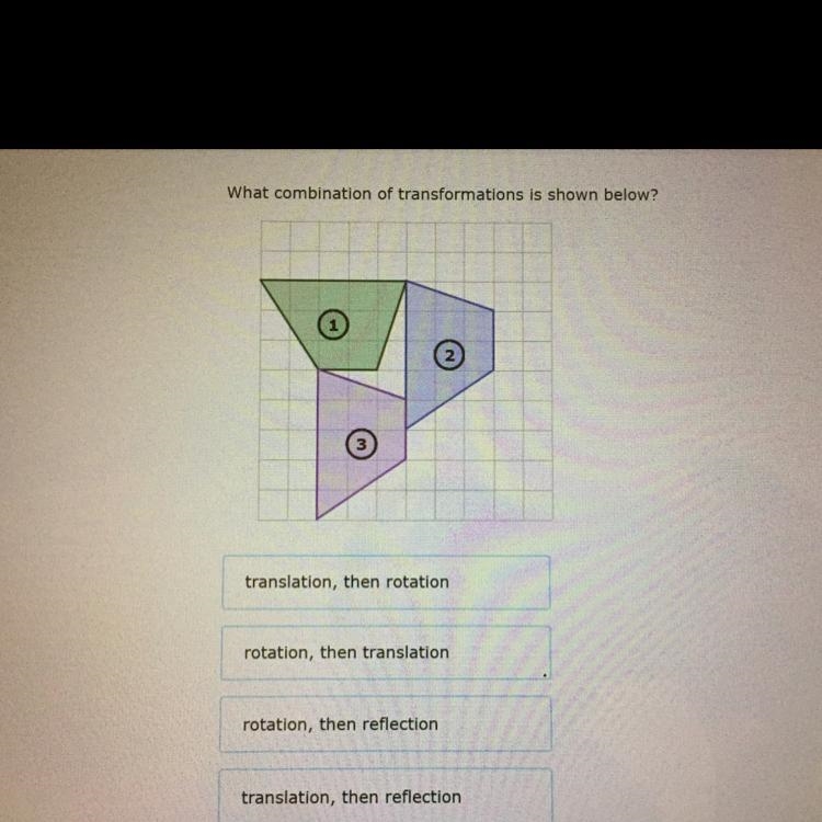 What combination of transformations is shown below?-example-1