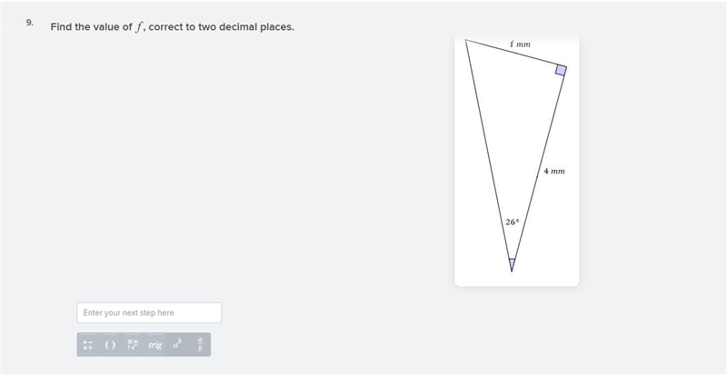 Find the value of f, correct to two decimal places.-example-1