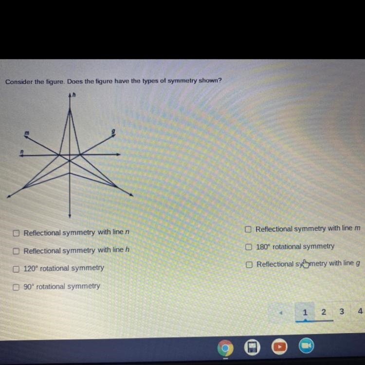 What type of symmetry’s are shown?-example-1