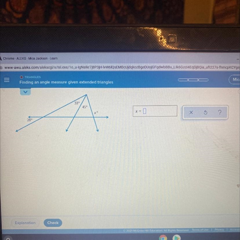 Find the angle measure given extended triangles help pls-example-1