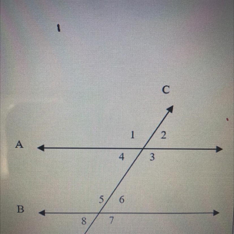 Find the measure of angle 5 if the measure of angle 7 is 115 degrees-example-1