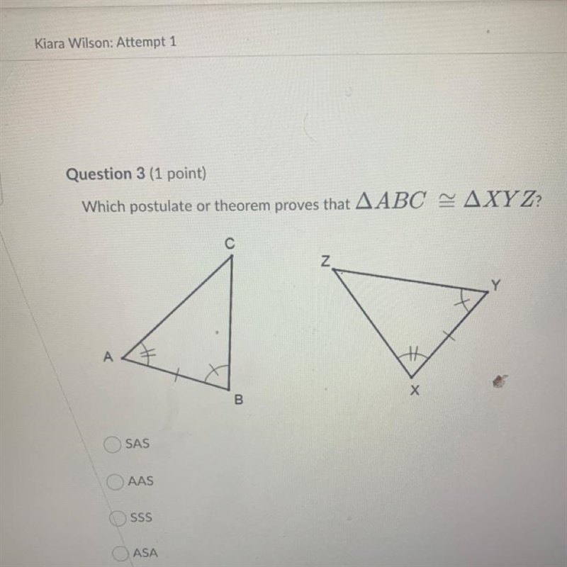 Which postulate or theorem proves that AABC AXYZ?-example-1