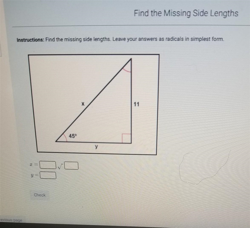 Find the missing side lengths​-example-1