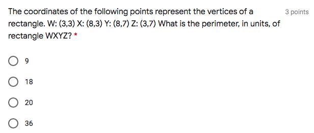 The coordinates of the following points represent the vertices of a rectangle. W: (3,3) X-example-1