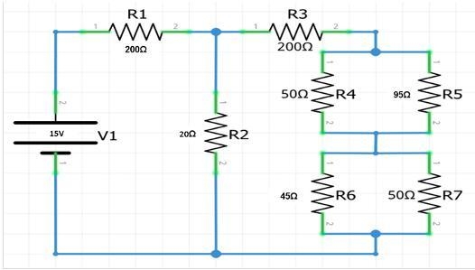 Para el siguiente circuito calcula la intensidad si el voltaje es de 15V y su resistencia-example-1