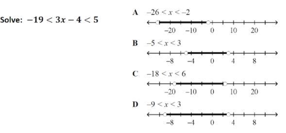 Solve: -19<3x-4<5 (Graphs are in the image)-example-1