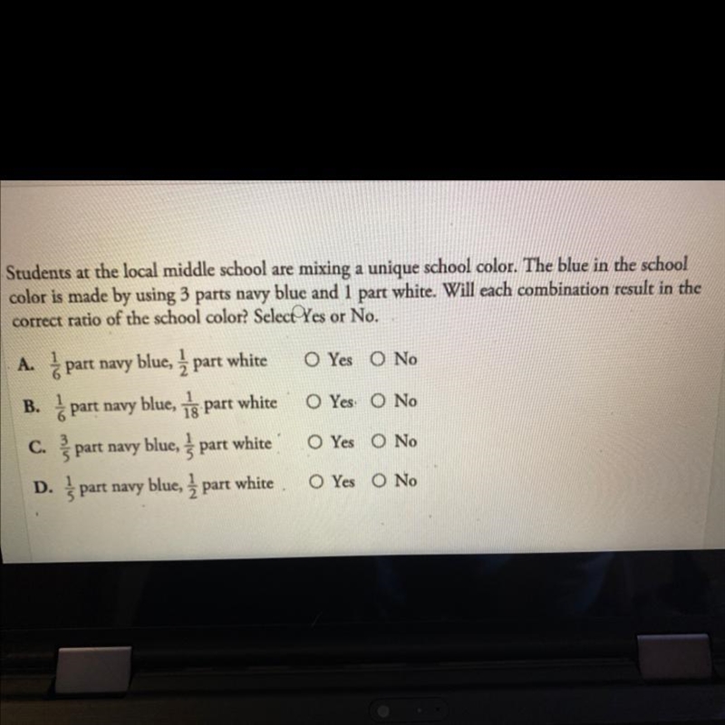 Students at the local middle school are mixing a unique school color. The blue in-example-1