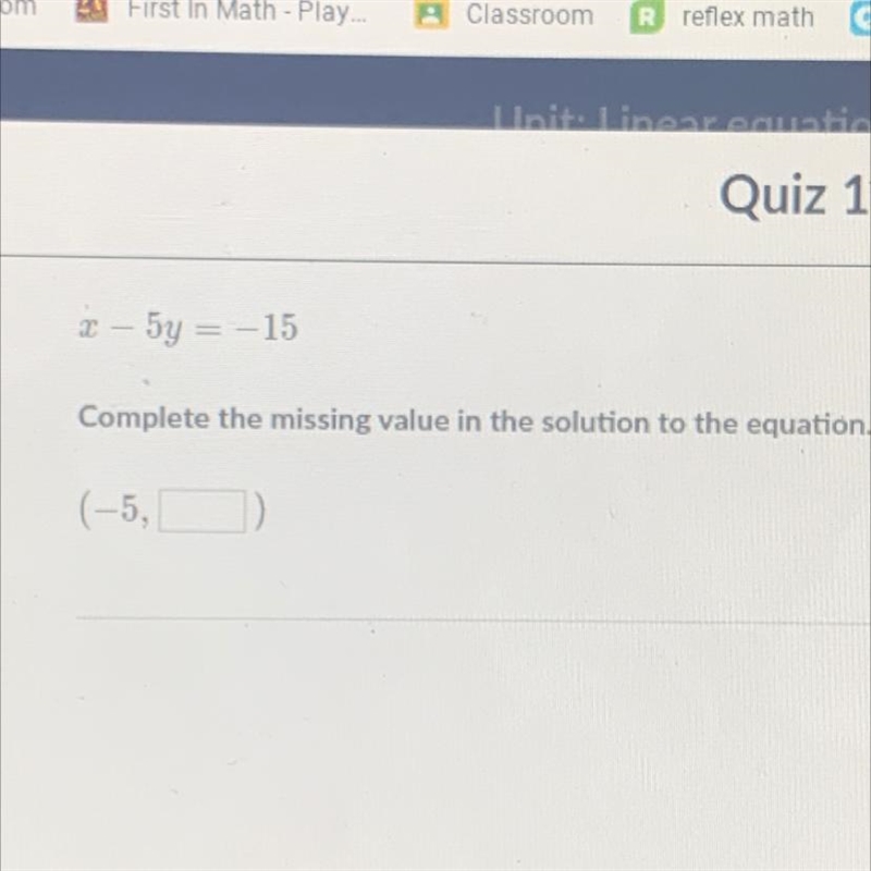 Complete the missing value in the solution to the equation.^-example-1