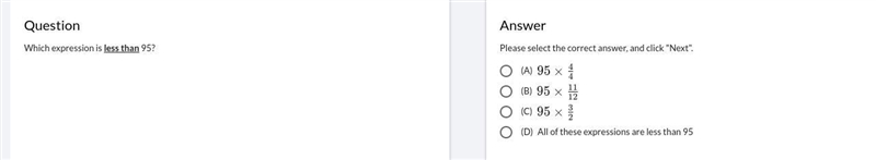 Which expression is less than 95?-example-1