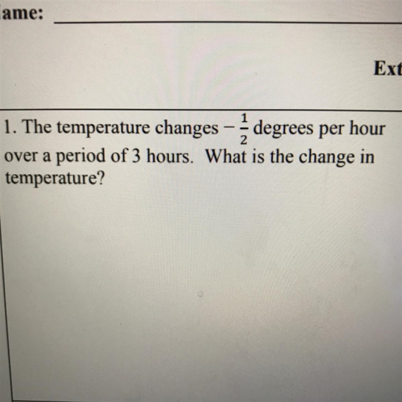 1. The temperature changes – 1/2, degrees per hour over a period of 3 hours. What-example-1