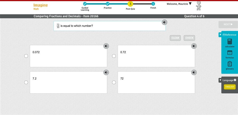 72/10 is equal to which number?-example-1