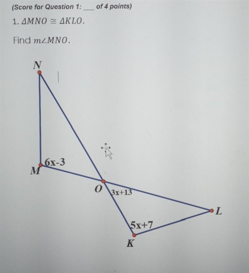 Find x and Find m<MNO please help fast​-example-1