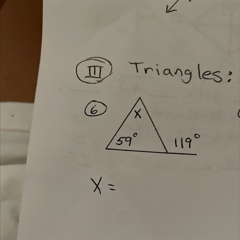 Solve for x for this triangle (geometry)-example-1