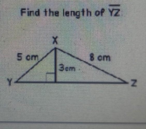 What is the length of YZ​-example-1