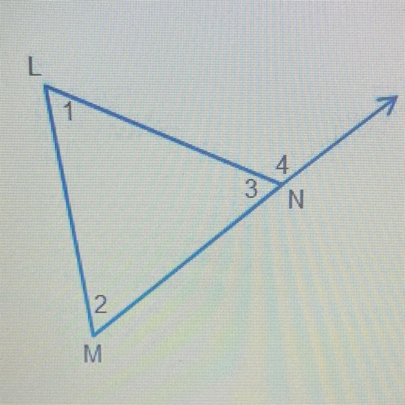 Which angle is an adjacent interior angle? a. 1 b. 2 c. 3 d. 4-example-1