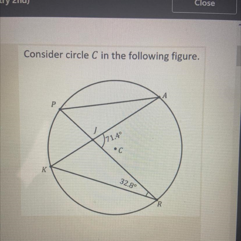 Which do the following options represent the measure of arc RA A.38.6 B.65.6 C.71.4 D-example-1