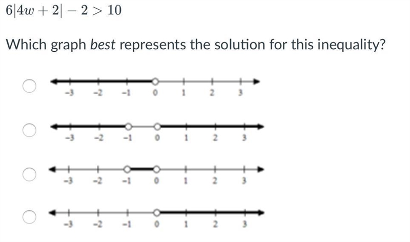 Which graph best represents the solution for this inequality?-example-1