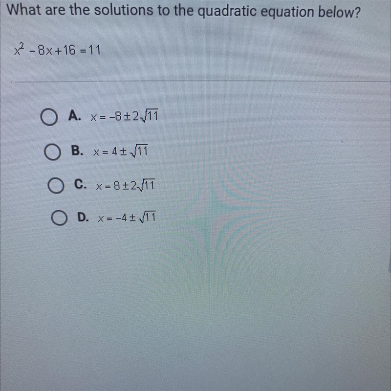 What are the solutions to the quadratic equation below-example-1