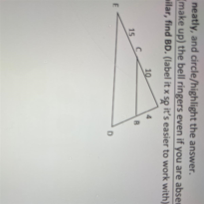 ANSWER QUICKLY PLEASE Given the triangles are similar, find BD.-example-1