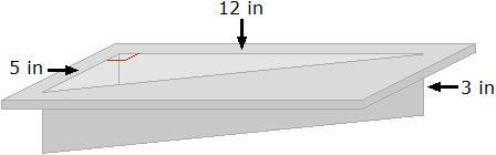 A cake pan in the shape of a right triangle is shown below. What is the volume of-example-1