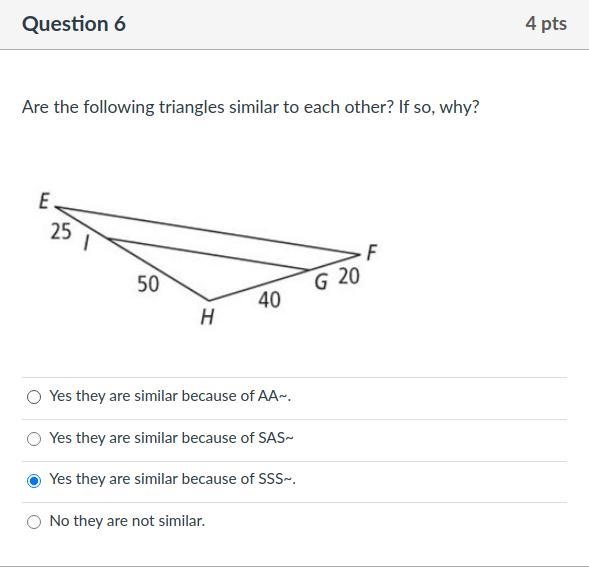 Are the following triangles similar to each other? If so, why?-example-1