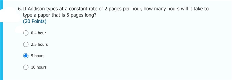 6.If Addison types at a constant rate of 2 pages per hour, how many hours will it-example-1