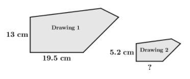 Two drawings are given below. Drawing 2 is a scale drawing and Drawings 1 is an original-example-1