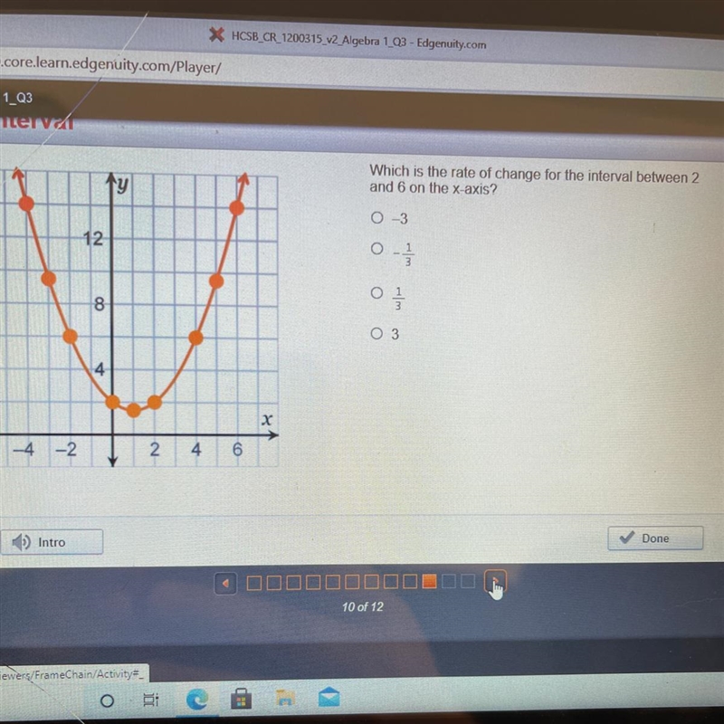 Which is the rate of change for the interval between 2 and 6 on the x-axis?-example-1