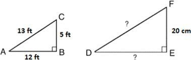 Triangles ABC and DEF are similar triangles. What are the lengths of the unknown sides-example-1