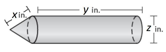 X=4 inches y=10 inches z=2 inches Find the volume of the figure. Round to the hundredths-example-1