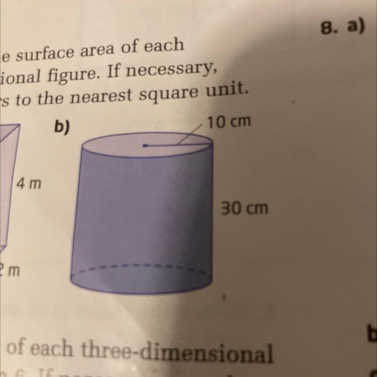 What is the surface area of a cylinder with a radius of 10 cm and a height of 30 cm-example-1