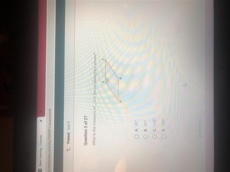 What is the measure of c in the parallelogram shown-example-1