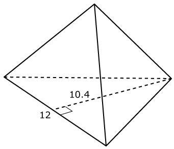 50 POINTS! This figure is a tetrahedron. What is its surface area? 124.8 square units-example-1