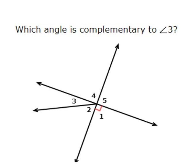 Which angle is complimentary to 3?-example-1