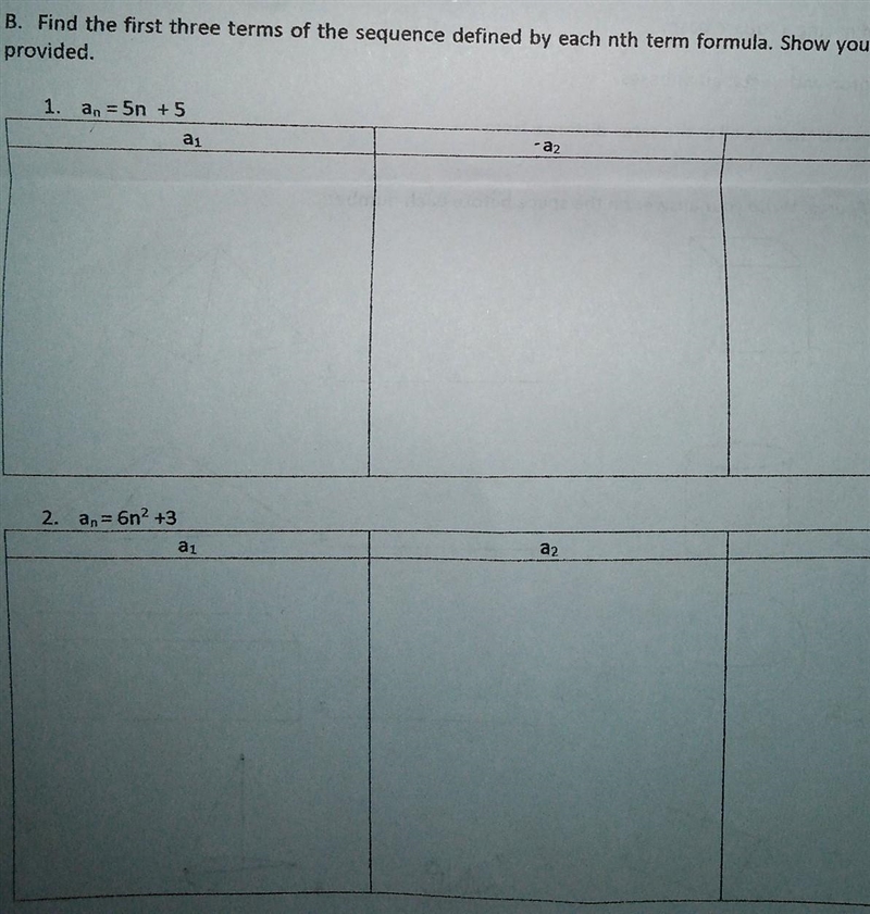 1.an=5n+5 A1 A2 A3 2.An=6n²+3 A1 A2 A3 ​-example-1